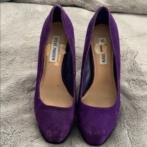 Purple suede heels